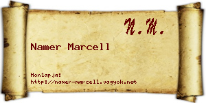 Namer Marcell névjegykártya